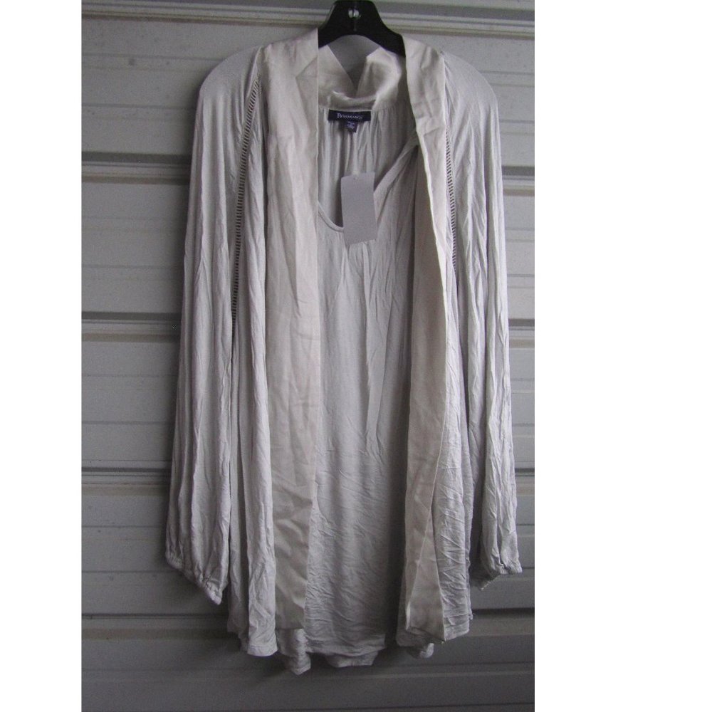 NEW 4X Plus Size Roamans 34/36 Blouse top dressy shirt womens Light Gray